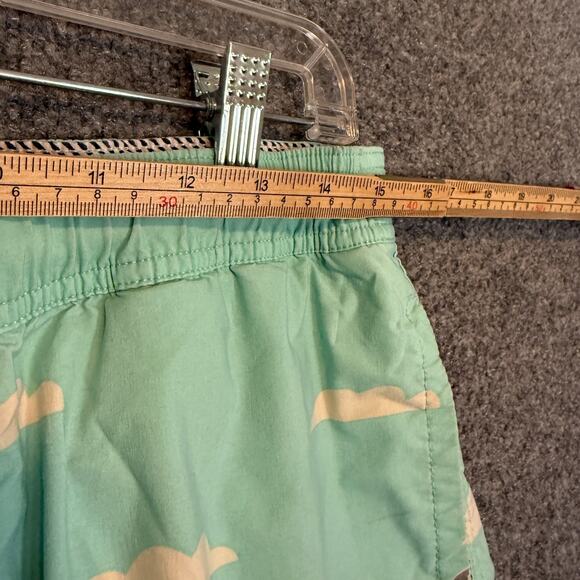 Party Pants Shorts Mens Medium Blue Drawstring All Over Print Swim Trunks Beach - Picture 8 of 8